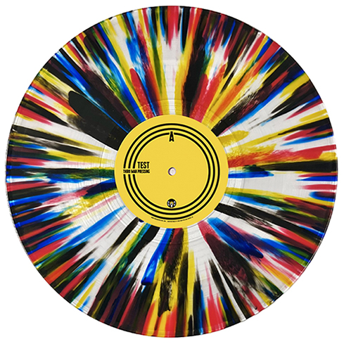 Infinity Splatter color vinyl on white background